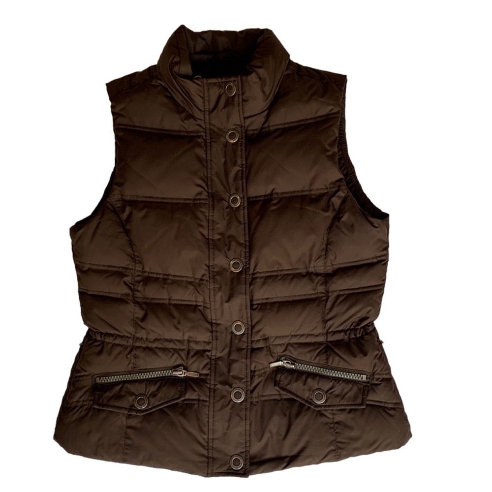 Eddie Bauer Down Puffer Vest, Size M, Brown